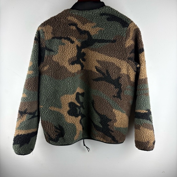 Carhartt Unisex WIP Teddy Camo Camouflage Fleece Full Zip Bomber Jacket Small - Picture 9 of 10